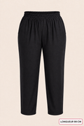 Pantalon à enfiler noir grande taille – longueur 99 cm