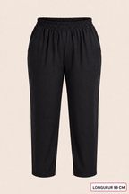 Pantalon à enfiler noir grande taille – longueur 99 cm