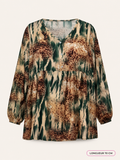 Top empire imprimé en viscose grande taille – longueur 70 cm