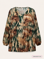 Top empire imprimé en viscose grande taille – longueur 70 cm