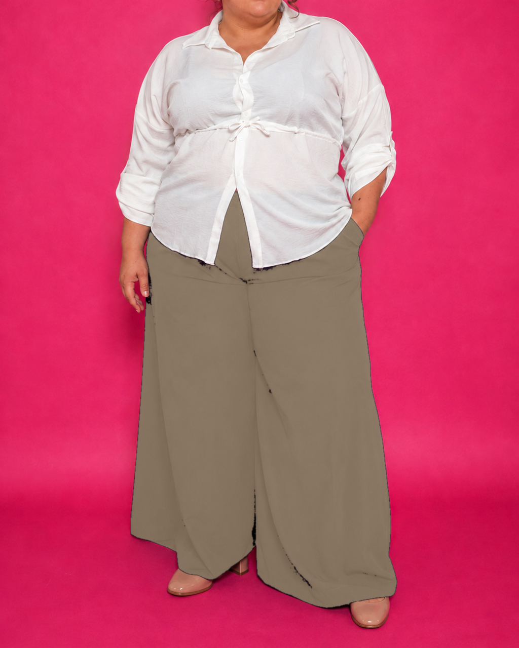 Pantalon palazzo fluide grande taille L’Indisciplinée