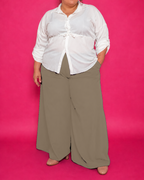 Pantalon palazzo fluide grande taille L’Indisciplinée