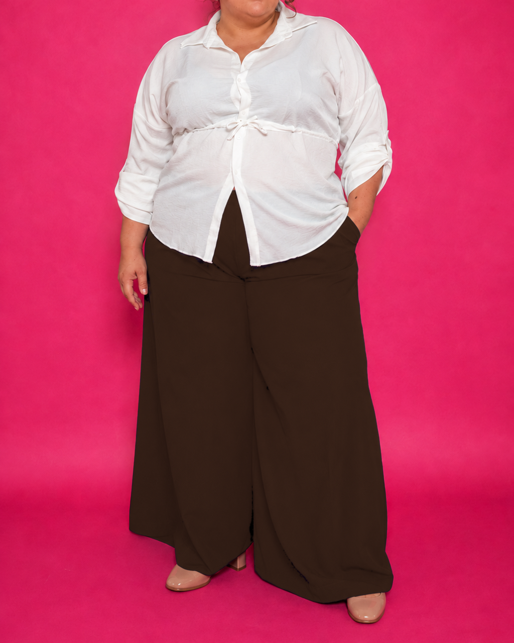 Pantalon palazzo fluide grande taille L’Indisciplinée