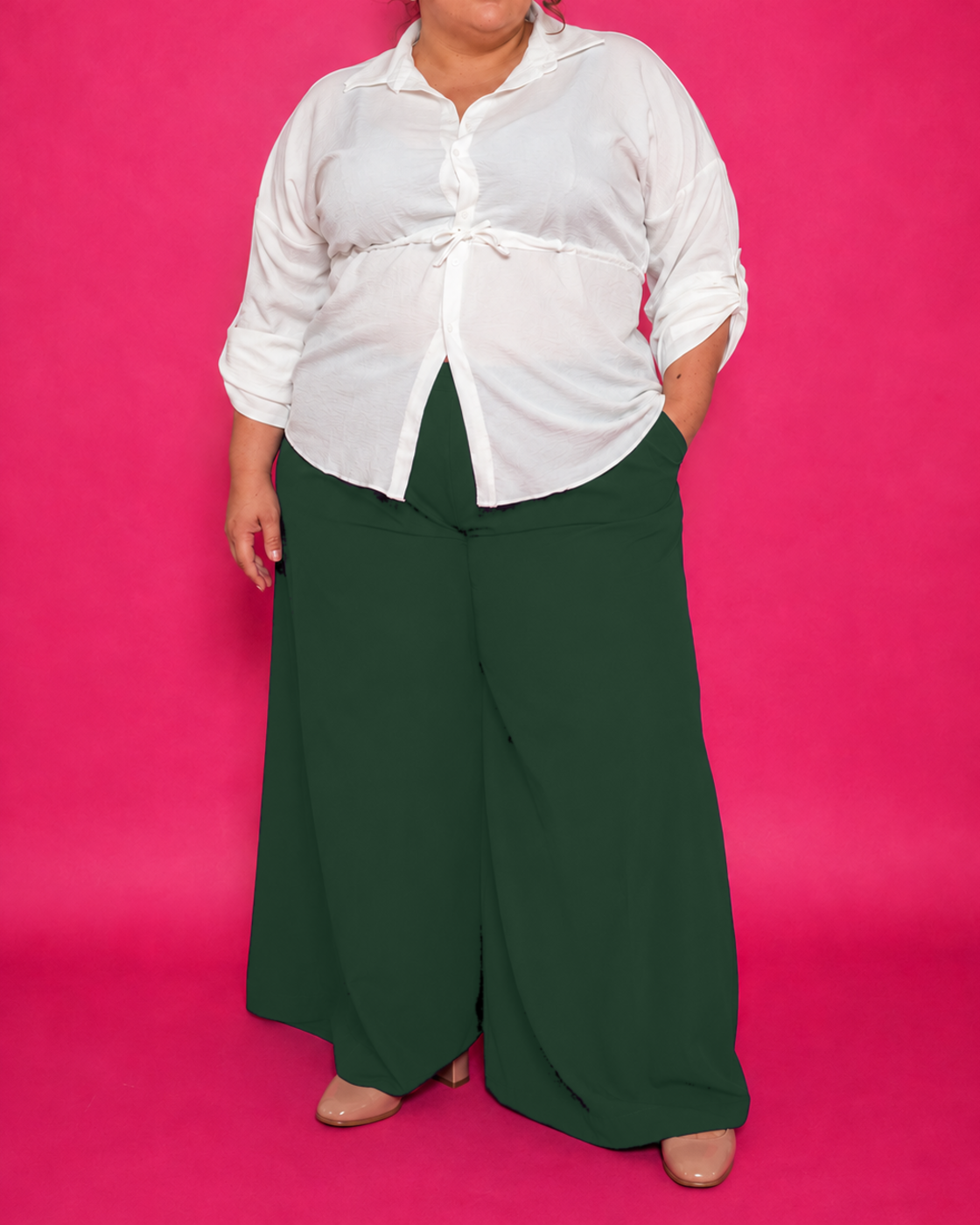 Pantalon palazzo fluide grande taille L’Indisciplinée