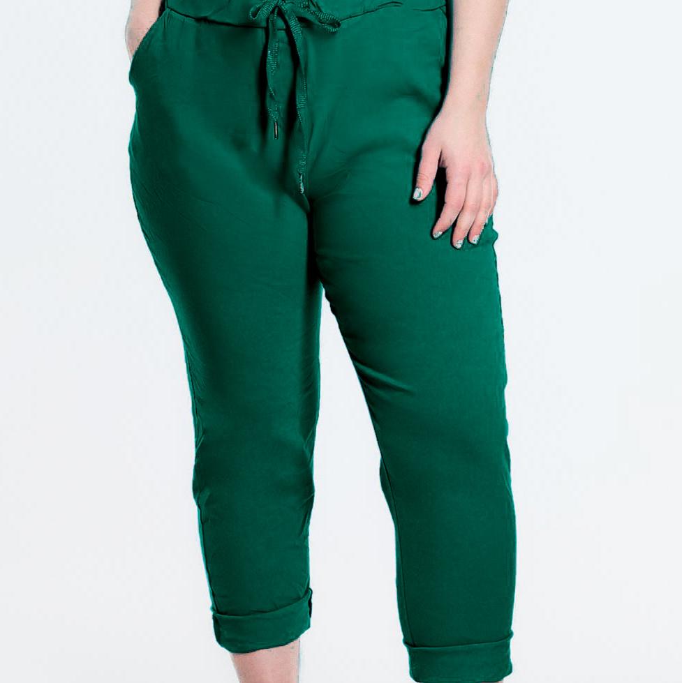 PANTALON EN TOILE VERT