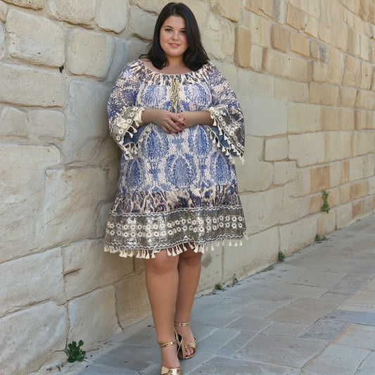 ROBE DENTELLE BLEUE