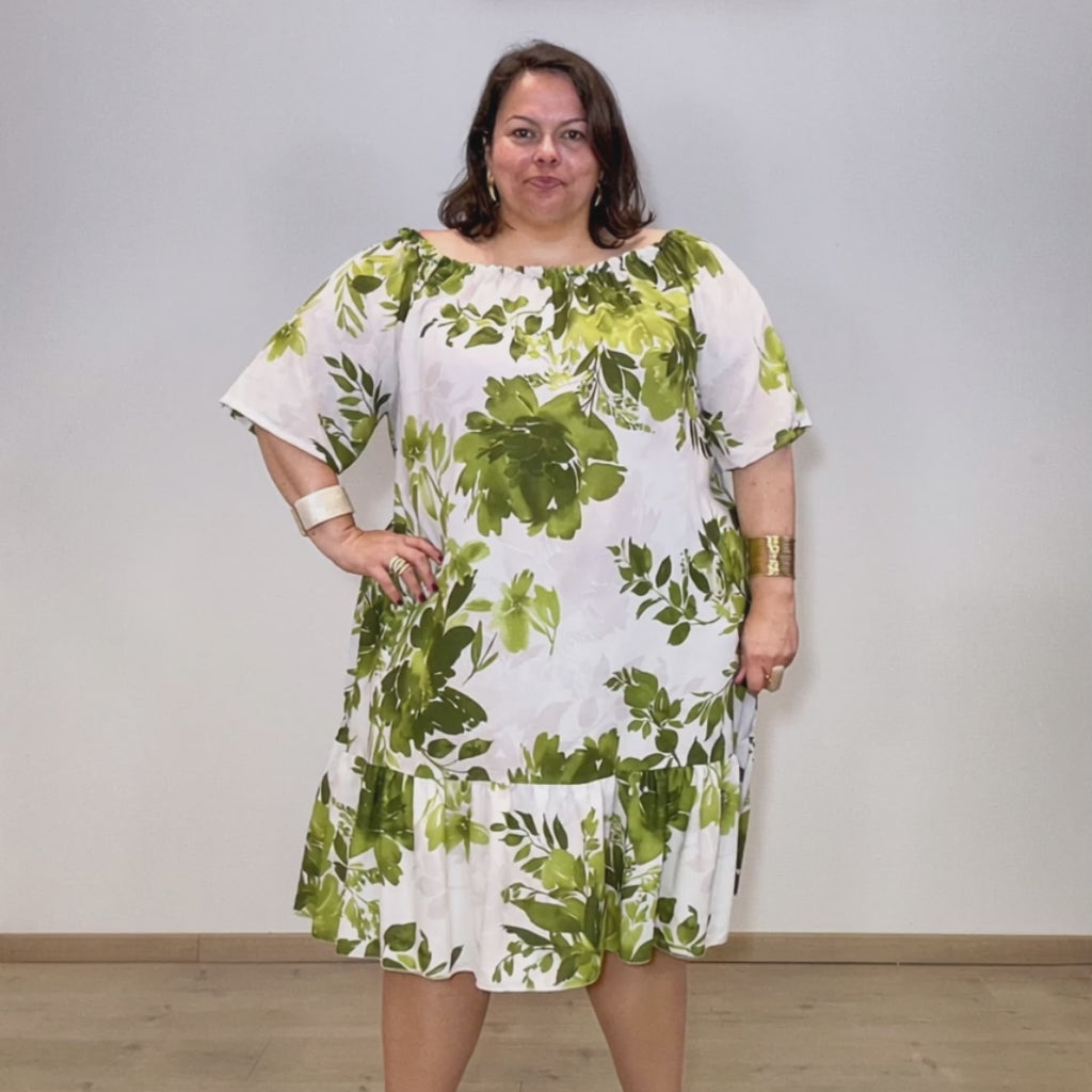 ROBE FEUILLAGE VERTE