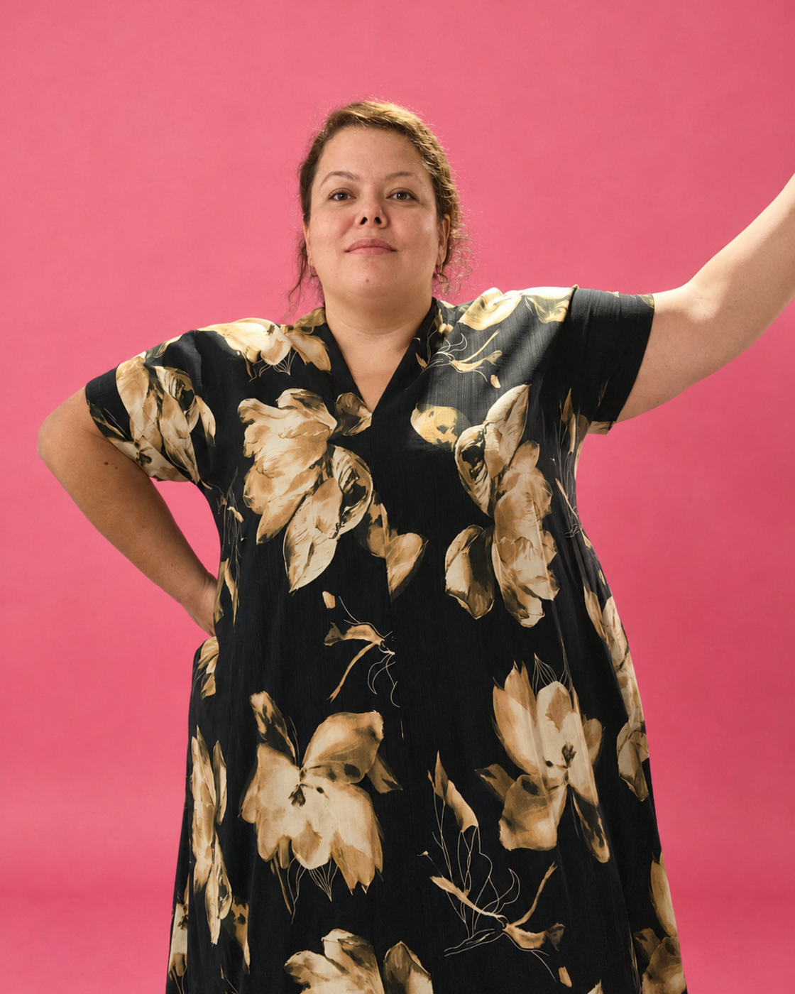 Robe longue trapèze imprimée grande taille L’Indisciplinée