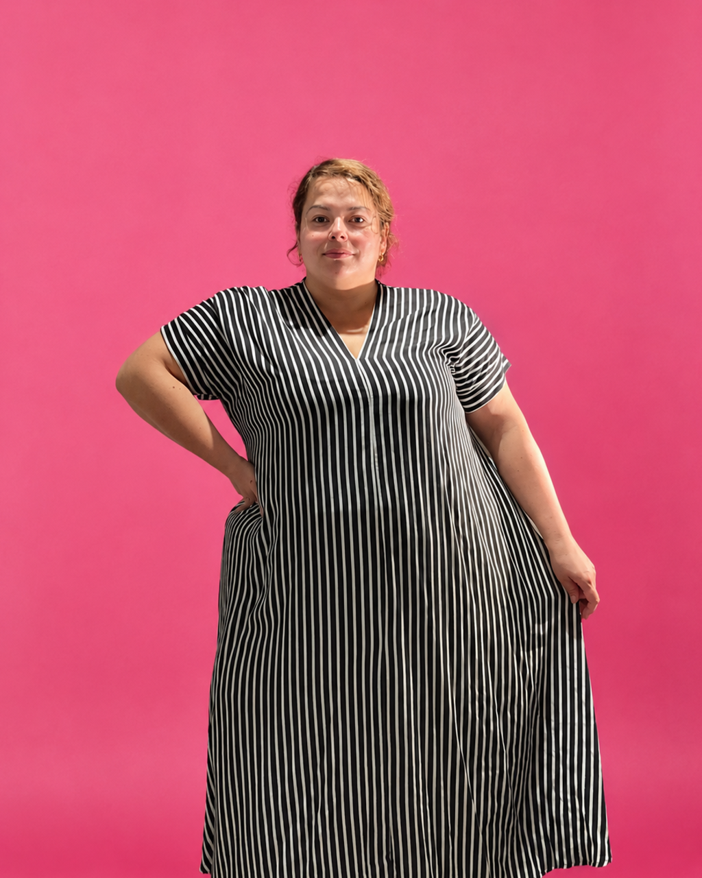 Robe longue trapèze imprimée grande taille L’Indisciplinée