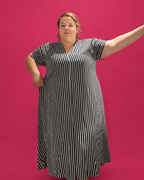 Robe longue trapèze imprimée grande taille L’Indisciplinée