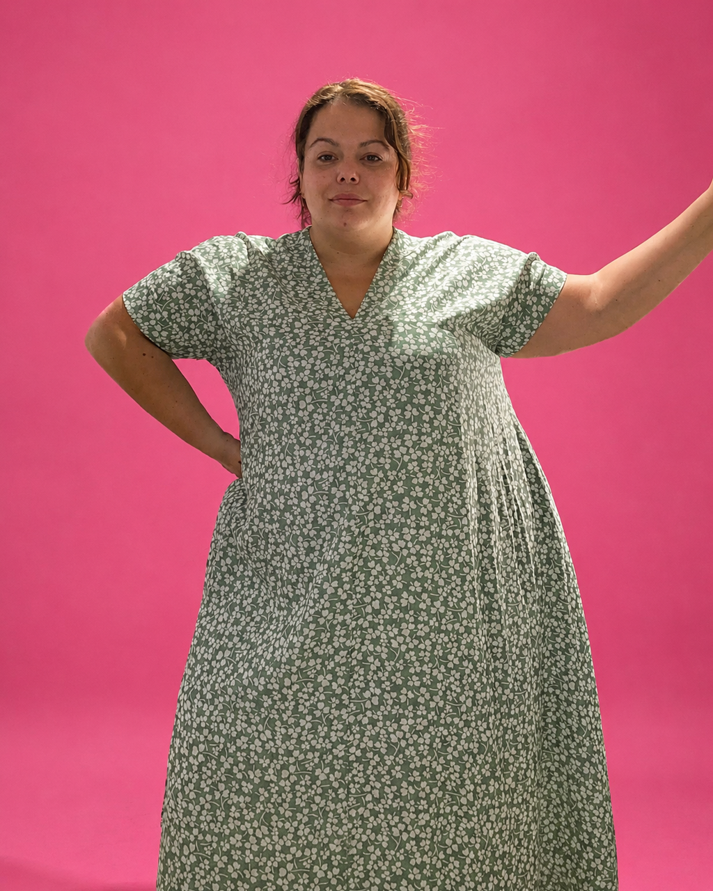 Robe longue trapèze imprimée grande taille L’Indisciplinée