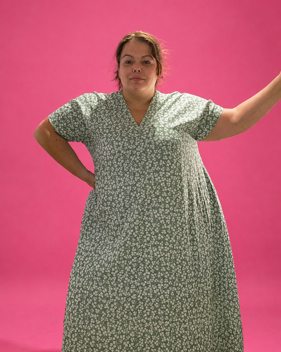 Robe longue trapèze imprimée grande taille L’Indisciplinée