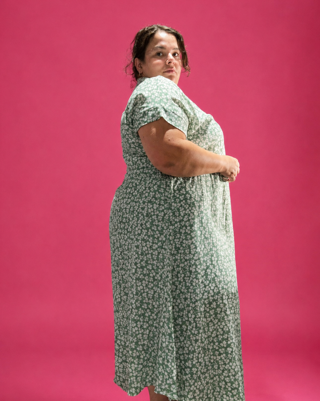 Robe longue trapèze imprimée grande taille L’Indisciplinée