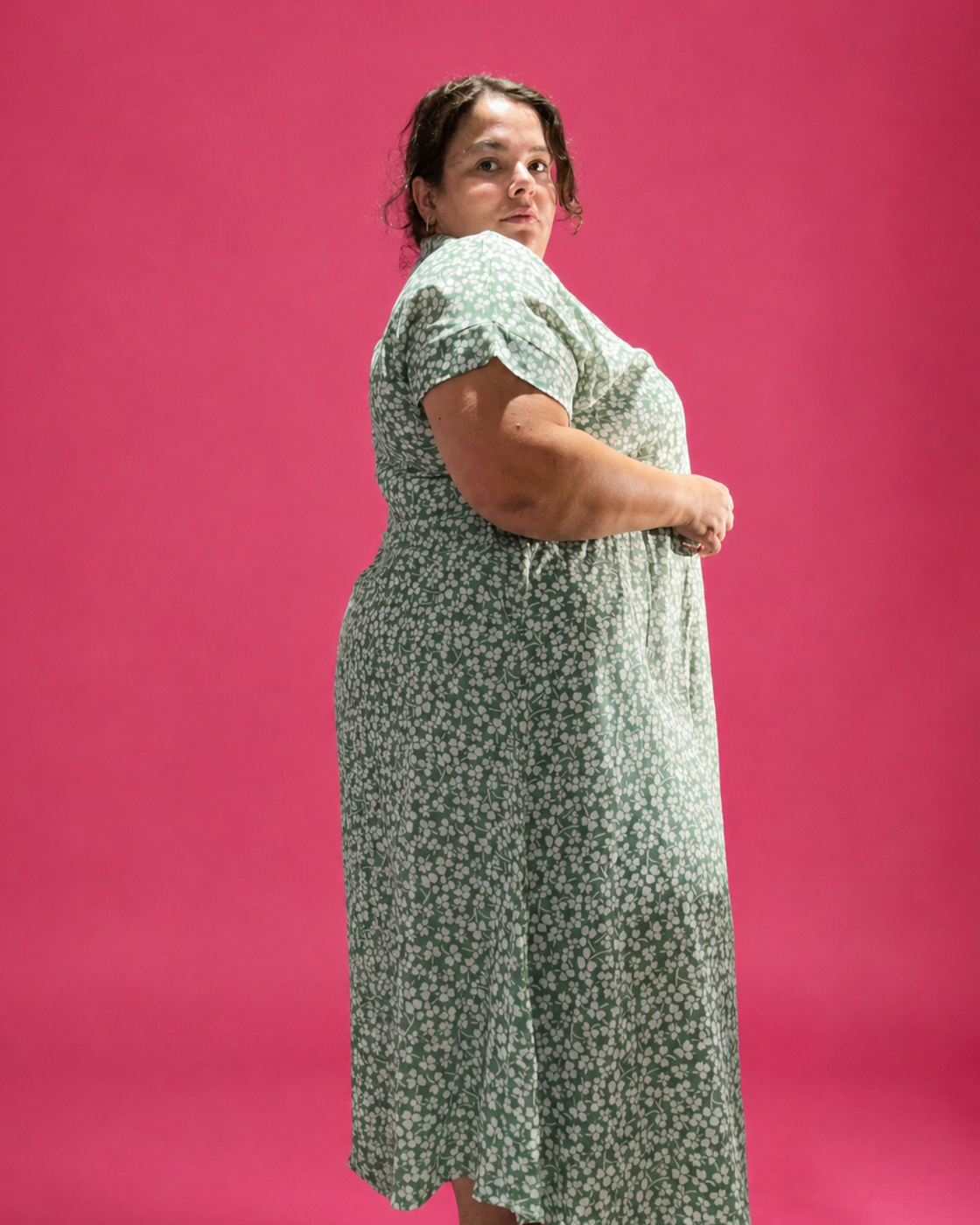 Robe longue trapèze imprimée grande taille L’Indisciplinée