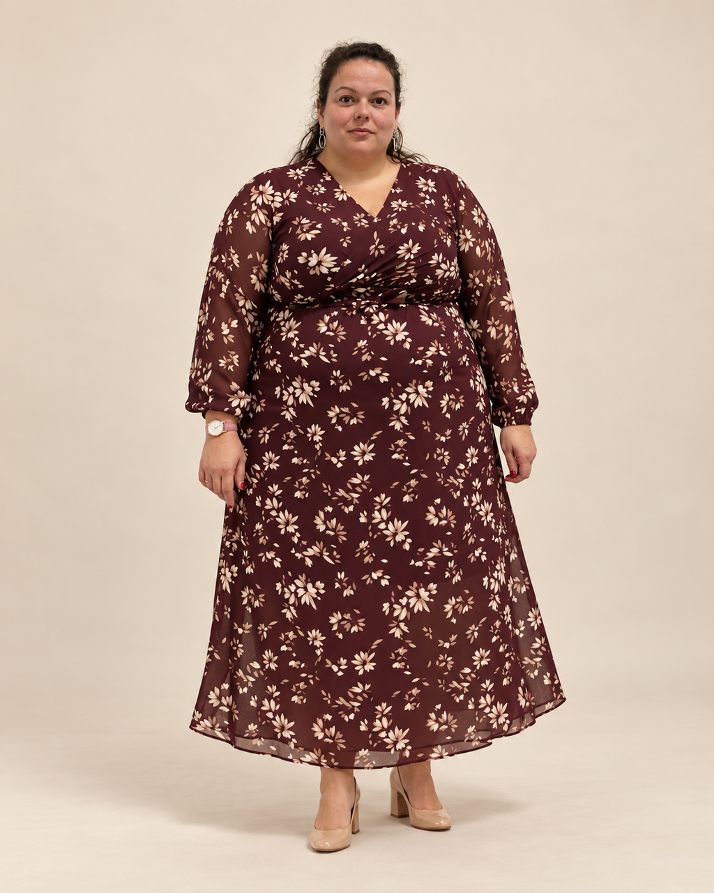 Robe longue en voile doublée jersey – coupe A-line L'indisciplinée