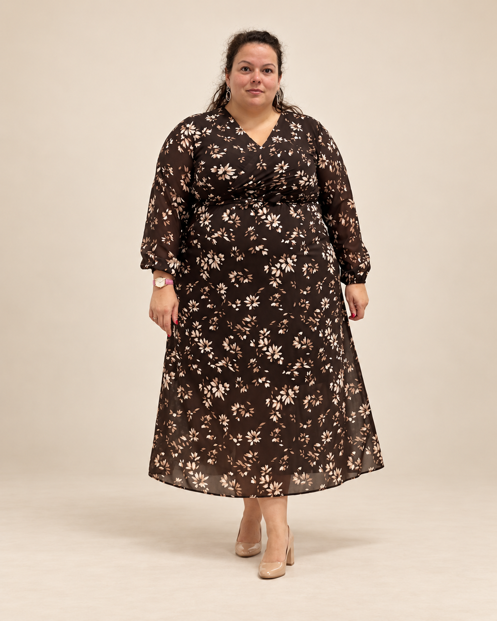 Robe longue en voile doublée jersey – coupe A-line L'indisciplinée