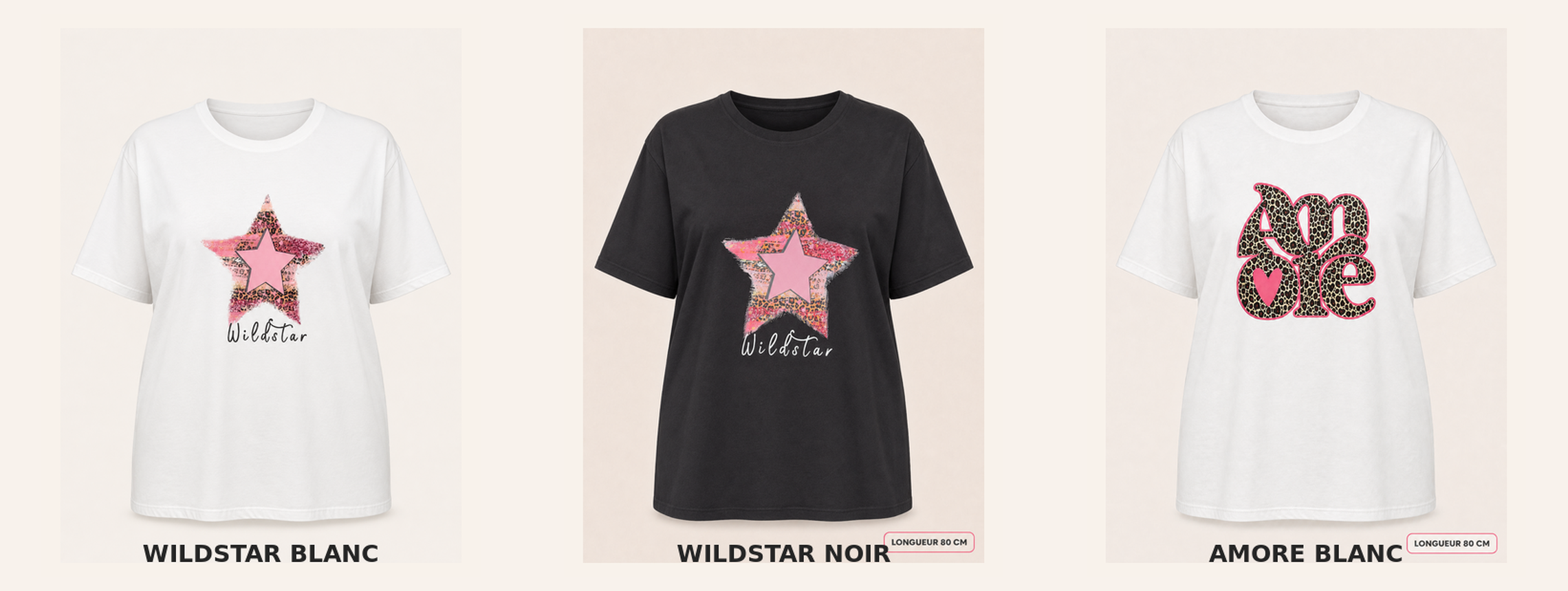 T-shirt long imprimé grande taille – 80 cm MM