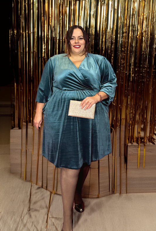 ROBE EN VELOURS PETROL - GRANDE TAILLE - PETROL L'indisciplinée